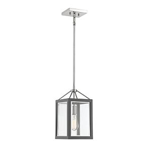 Savoy House Carlton 1 Light Pendant in Gray with Polished Nickel Accents