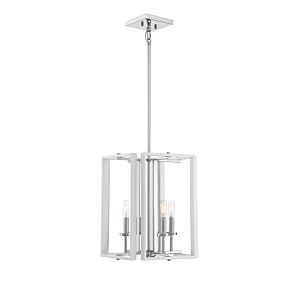 Savoy House Champlin 4 Light Pendant in White with Polished Nickel Accents