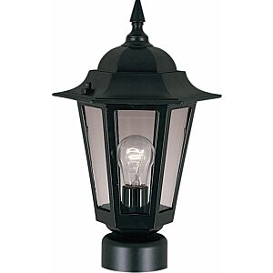 Builder Cast 1-Light Outdoor Pole/Post Lantern in Black