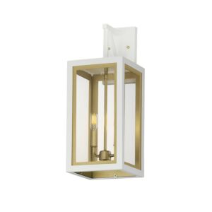 Neoclass 2-Light Outdoor Wall Sconce in White with Gold