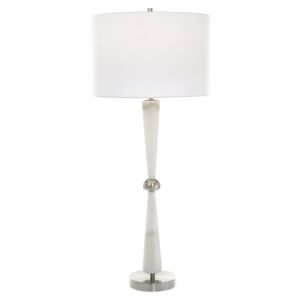 Hourglass 1-Light Table Lamp in Brushed Nickel