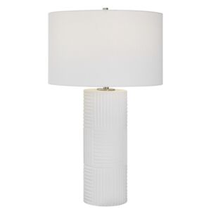 Patchwork 1-Light Table Lamp in Brushed Nickel