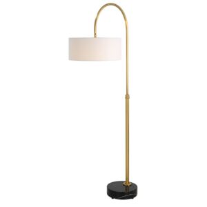 Huxford 1-Light Floor Lamp in Antique Brushed Brass