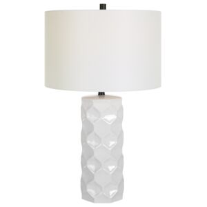 Uttermost 1-Light Honeycomb White Table Lamp