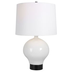 Uttermost 1-Light Collar Gloss White Table Lamp