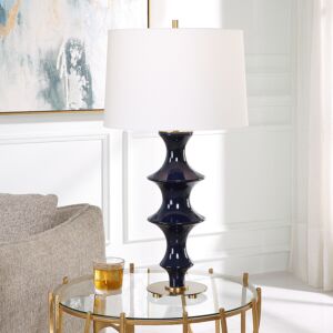Uttermost 1-Light Coil Sculpted Blue Table Lamp