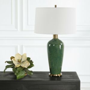 Verdell 1-Light Table Lamp in Antiqued Brass