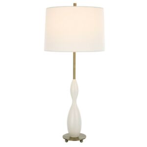 Annora 1-Light Table Lamp in Antiqued Brass