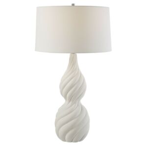 Twisted Swirl 1-Light Table Lamp in Polished Nickel