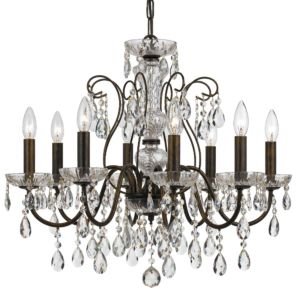 Crystorama Butler 8 Light 22 Inch Chandelier in English Bronze with Swarovski Spectra Crystal Crystals