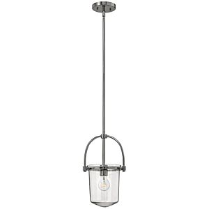 Clancy 1-Light Stem Hung Pendant in Polished Nickel