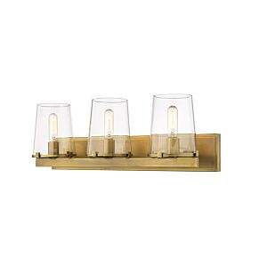 Z-Lite Callista 3-Light Bathroom Vanity Light In Rubbed Brass