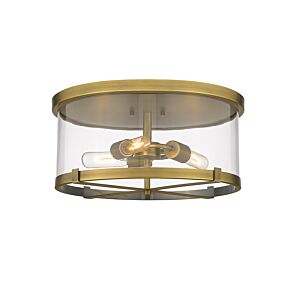 Z-Lite Callista 3-Light Flush Mount Ceiling Light In Rubbed Brass