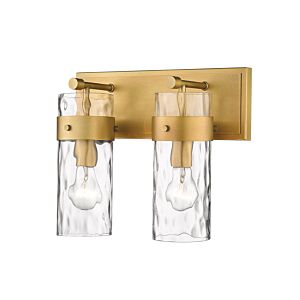 Z-Lite Fontaine 2-Light Bathroom Vanity Light In Rubbed Brass