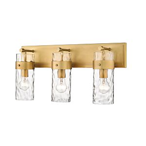 Z-Lite Fontaine 3-Light Bathroom Vanity Light In Rubbed Brass