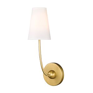 Shannon 1-Light Wall Sconce in Rubbed Brass