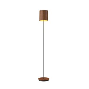 Cylindrical 1-Light Floor Lamp in Imbuia