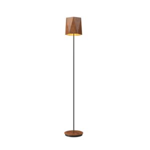 Facet 1-Light Floor Lamp in Imbuia