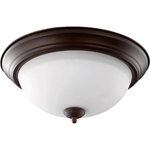Quorum Home Ceiling Light in Oiled Bronze with Satin Opal