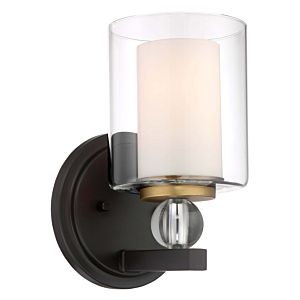 Minka Lavery Studio 5 Bathroom Wall Sconce in Painted Bronze with Natural Brush