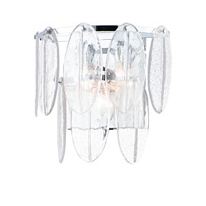  Glacier Wall Sconce in White and Polished Chrome