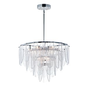  Glacier  Transitional Chandelier in White and Polished Chrome