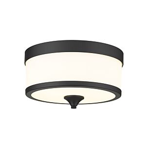 Z-Lite Cosmopolitan 3-Light Flush Mount Ceiling Light In Matte Black