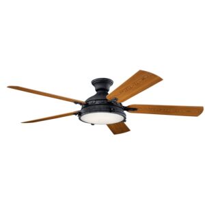 Hatteras Bay 1-Light 60" Ceiling Fan in Distressed Black