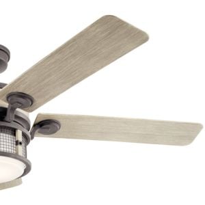 Kichler Ahrendale 1 Light 60 Inch Outdoor Ceiling Fan in Weathered Zinc
