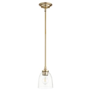 Quorum Rossington 5 Inch Pendant Light in Aged Brass with