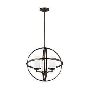 Generation Lighting Alturas 3-Light Contemporary Chandelier in Brushed Oil Rubbed Bronze