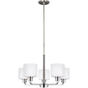 Sea Gull Canfield 5 Light Chandelier in Brushed Nickel