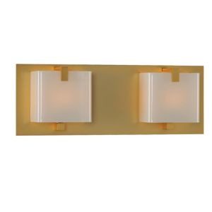 Kalco Meridian 2 Light 14 Inch Bathroom Vanity Light in Gold