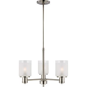 Sea Gull Norwood 3 Light Transitional Chandelier in Brushed Nickel