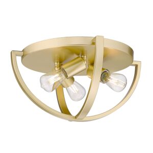 Colson 3-Light Flush Mount in Olympic Gold