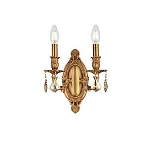 Rosalia 2-Light Wall Sconce in French Gold