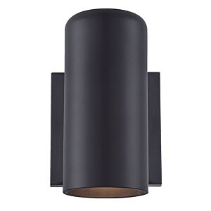 1-Light Matte Black Cylinder Wall Sconce