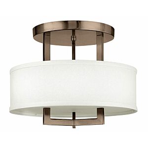 Hinkley Hampton 3-Light Semi-Flush Ceiling Light In Brushed Bronze