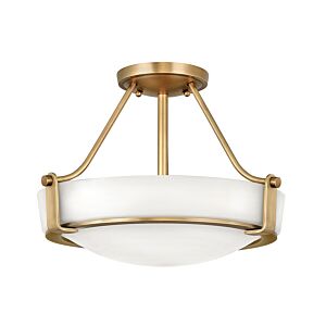 Hinkley Hathaway 3-Light Semi-Flush Ceiling Light In Heritage Brass