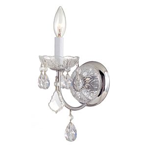 Crystorama Imperial 14 Inch Wall Sconce in Polished Chrome with Clear Hand Cut Crystals