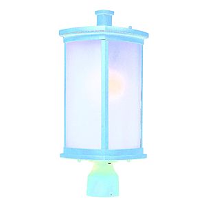 Maxim Terrace 19.25 Inch Outdoor Frosted Seedy Post Lantern in Platinum