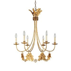 Sweet Olive 6-Light Chandelier in Distressed Gold