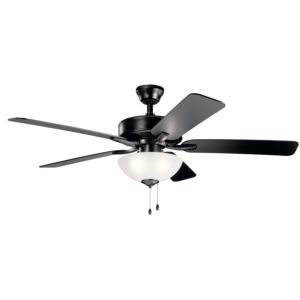 Kichler Basics Pro Select 3 Light 52 Inch Indoor Ceiling Fan in Satin Black