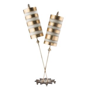 Nettle Luxe 2-Light Table Lamp in Gold Stipes