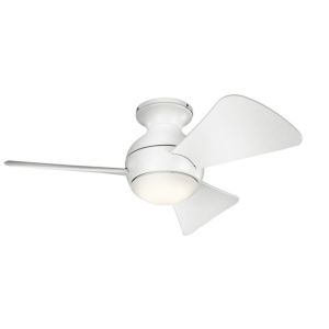 Kichler Sola 34 Inch LED Flush Mount Ceiling Fan in Matte White