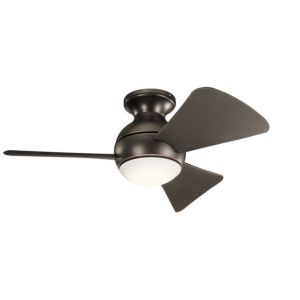 Kichler Sola 34 Inch LED Flush Mount Ceiling Fan in Olde Bronze