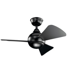 Sola 1-Light 34" Ceiling Fan in Satin Black