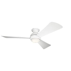 Kichler Sola 54 Inch LED Flush Mount Ceiling Fan in Matte White