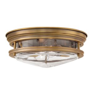 Hinkley Hadley 2-Light Flush Mount Ceiling Light In Brushed Bronze With Clear Glass