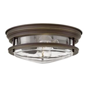 Hinkley Hadley 2-Light Flush Mount Ceiling Light In Oil Rubbed Bronze With Clear Glass